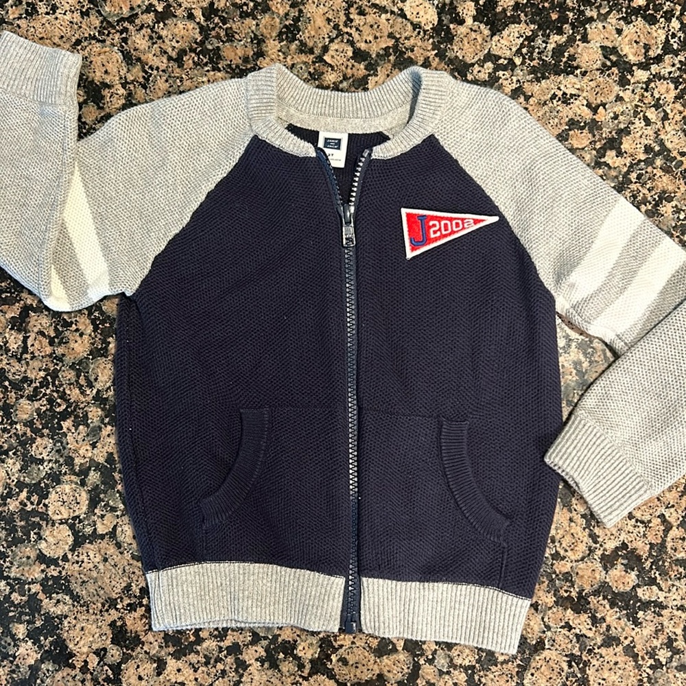 Janie & Jack Toddler Boys Zip Up Sweater - size 2T